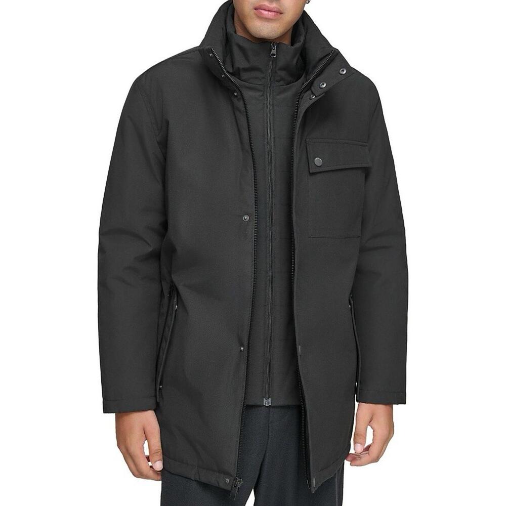NWT Andrew Marc Mens Parka Coat Lined Full Zip w/ Zip Away Hood - XXL